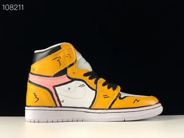 2019 Air Jordan 1 Elf Pocachu Yellow Black White Shoes - Click Image to Close